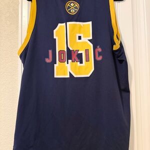 Denver Nuggets Nikola Jokic #15 NBA‎ Jersey Blue Gold XL Basketball Fan Jersey
